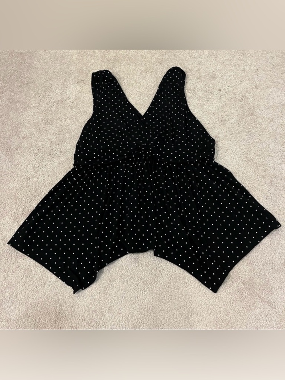 Torrid Size 4 Polka Dot Tank Top with Handkerchief Hem